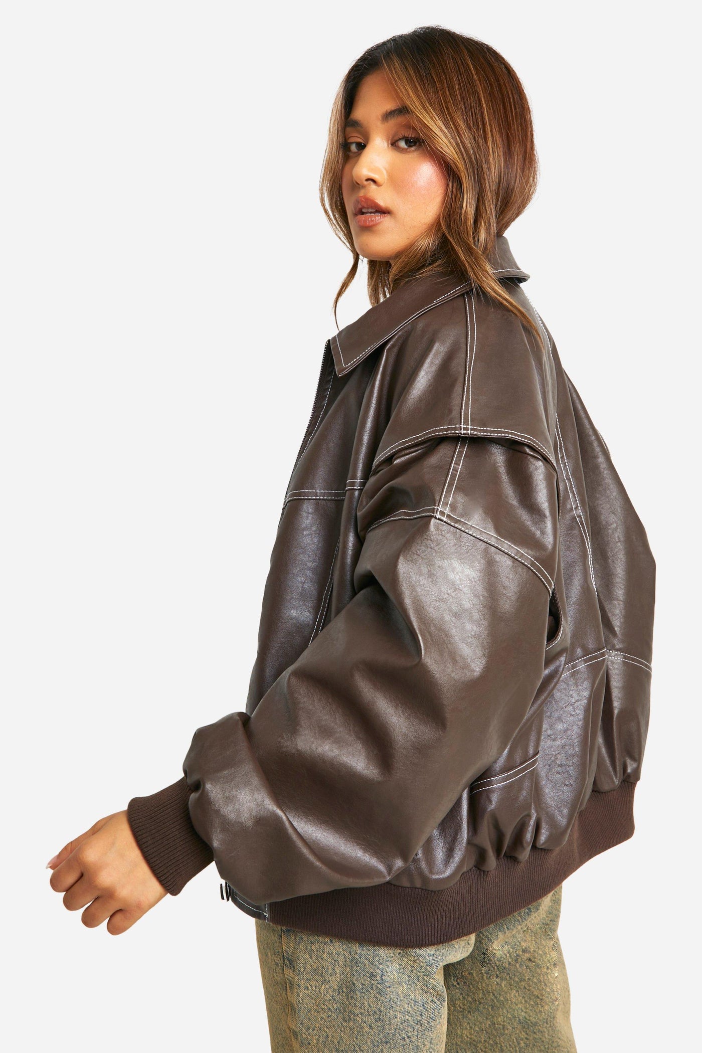 Emma™ | Leather bomber jacket