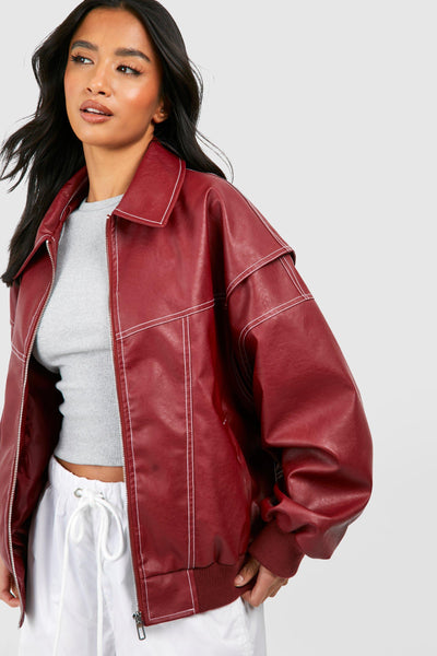 Emma™ | Leather bomber jacket